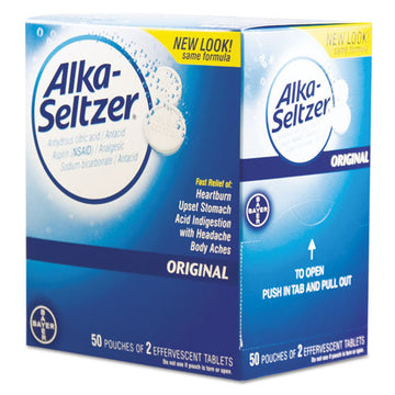 Alka-Seltzer® Antacid And Pain Relief Medicine, Two-pack, 50 Packs-box freeshipping - TVN Wholesale
